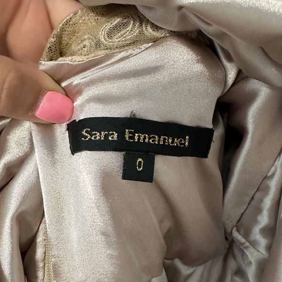 Anthropologie x BHLDN Sara Emanuel Presley  Embroidered Dress Gown  Neutral Sz 0 - Picture 12 of 17